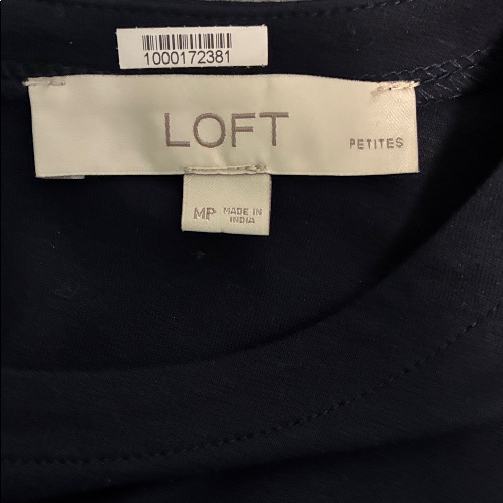Loft Petites Women’s size MP Classic navy blue short sleeve midi dress - Picture 3 of 5
